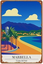 Marbella Costa Del Sol Landscape Poster Tin Metal Signs Home Décor 8x12 Suitable picture