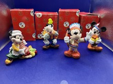 Lot of 4 Enesco DISNEY Figurines Thanksgiving Goofy Turkey Mickey Minnie VTG picture