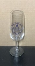 Vintage Glass Champagne Flute Maine Maritime Academy 1941 Schooner Crest Decor picture