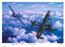 Joe Foss Signed Stan Stokes Print Medal of Honor WWII Marine Ace AIV COA picture