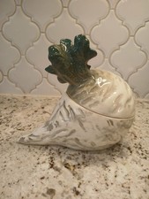 Vintage Ceramic  TURNIP  Shape Storage Container  MADE IN CZECHO SLOVAKIA  LG picture