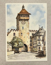 1980 Rheinfelden Obertor Gate Clocktower Watercolor Postcard Branger Switzerland picture