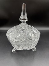 Vintage Crystal Pinwheel And Starburst 3 Footed Candy Dish picture