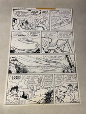 LITTLE ARCHIE #136 original comic art 1978 PLANE CRASH on BEACH BETTY JUGHEAD picture
