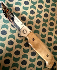 MINT CONDITION  MARTTINI  FOLDING CURLY BIRCH FOLDING POCKET KNIFE FINLAND #44 picture