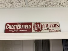 Original Chesterfield L&M Filters Cigarette Advertising Sign 1950s picture