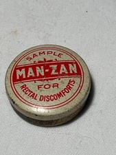 1930s Sample Man Zan for Rectal Discomforts E C DeWitt Chicago New York Tiny Tin picture
