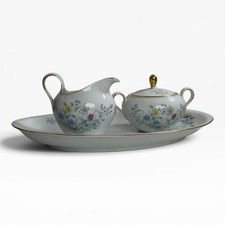 Vintage Seltmann Weiden Bavaria Liane Porcelain Creamer Sugar Tray Set 1960s picture