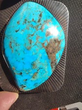 Vintage Handmade Turquoise Belt Buckle picture