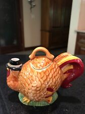 Thanksgiving Turkey Tea Pot Creamer W/Lid 