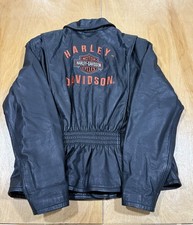 Harley Davidson Women's L Black Leather Jacket  picture