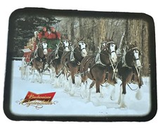Budweiser Playing Cards Clydesdales Winter 2 Decks Collector Tin NIB Sealed picture