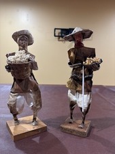 Rustic paper Figurines Set of 2 Handmade - Unique Features picture