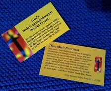 To Covet is a Horrible Sin Holy Card Prayer, Greed 10th Commandment, Hell's Vice picture