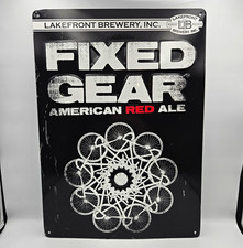 Lakefront Brewery Fixed Gear American Red Ale Metal Tin Sign 20x14.5 Bar Decor picture