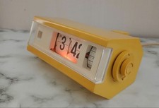 COPAL 227 Flip Clock Lemon Yellow Rare Alarm Backlight 60Hz Tested from JAPAN picture