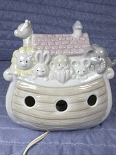 Vintage Enesco Precious Moments NOAH'S ARK Porcelain Night Light Lamp 1988-92 picture