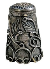 VTG Sterling SILVER Mexican Filigree Sewing THIMBLE Collectible picture