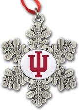 Indiana Metal Craft IU Indiana Hoosiers Block IU Pewter Snowflake Ornament USA picture