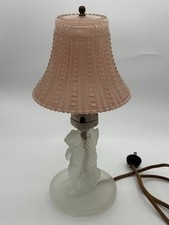Vintage Beautiful 1930’s Begging Scottish Terrier Pink Glass Shade Lamp picture