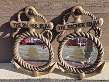 Vintage Appleton Jamaican Rum Nautical Anchor Wall Mirror Set of 2 The Richer... picture