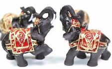 Set of 4 Feng Shui Black Thai Elephant Statues Lucky Figurine Gift & Home Decor picture