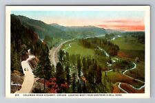 OR-Oregon, Aerial Columbia River Highway, Antique, Vintage Souvenir Postcard picture