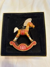 Vintage 1978 Hallmark Rocking Horse Christmas Tree Ornament in Original Box picture