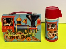 Vintage L.F. & C RR Express Dome Lunchbox And Thermos  NICE picture