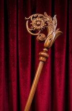 Wood CROZIER Polish Staff Crosier Bishop Quality Craftsmanship, 70