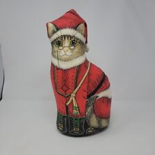 Vintage Standing Christmas Cat Doorstop Toy Works Santa Paws 15
