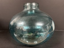 Large Vidrios San Miguel Aqua Blue Bulbous Recycled Art Glass Vase picture
