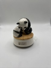 Panda Bears Otagiri Vintage Japan Music Box Play-Mates Mom Baby Song Musical picture