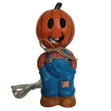 Vintage Schmid Jacko and Friends Night Lamp Light Halloween Pumpkin Head Boy picture