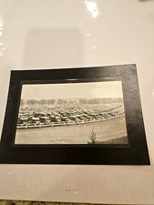 1956 Vintage Black & White Mounted Photo - Auto Parking Lot at Racetrack/Stadium picture