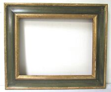 VINTAGE GREEN / GILDED WOOD FRAME FOR PAINTING 14 1/2 X 11 1/2  INCH  (d-28) picture