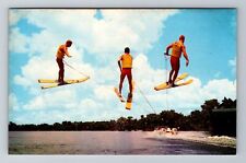Cypress Gardens FL-Florida, Water Skiing, Antique Vintage Souvenir Postcard picture