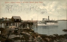 Bailey's Island ME Steamer at Old Wharf c1910 Vintage Postcard picture