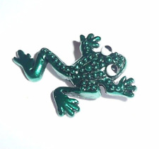 Fantastic Jumping Green Frog Metal Shank Button  5/8