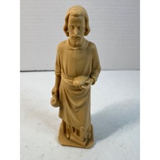Vintage Religious Saint Joseph Figurine Tan Resin Statue 5.5 Inch Home Decor picture