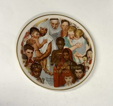 Vtg Norman Rockwell “The Golden Rule”Collector Plate Saturday Evening Post 8.5” picture
