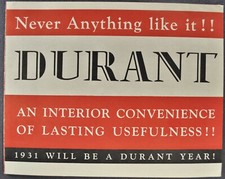 1931 Durant Brochure Folder 610 612 Sedan Tourist Attachment Excellent Original picture