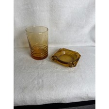 Rare VINTAGE 1970's Glassware Set Amber picture