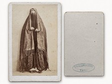 Original antique CDV Photo Veiled Arab Lady Egypt Cairo W Hammerschmidt c1860 picture
