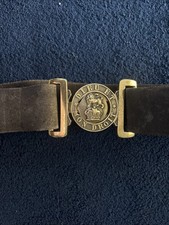Original Boer War WW1 British Army 2-Piece Victorian Brass Belt Buckle & Belt picture