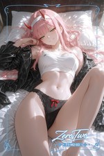 Zero Two Waifu Card Anime Girl Fanart Trading Collectible Card A5 With NFC VIDEO picture