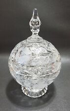 Vintage Imperlux Crystal Candy Dish With Lid, Etched Flowers, Germany picture