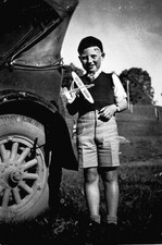 Wangaratta District, Victoria, 1930 A boy standing beside a car and h Old Photo picture