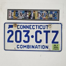 2001 Connecticut Combination License Plate 🔥  Vintage Original CT Tag 203-CTZ picture