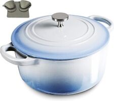6QT Enamel Cast Iron Dutch Oven with Loop Handles, Covered Dutch Oven picture